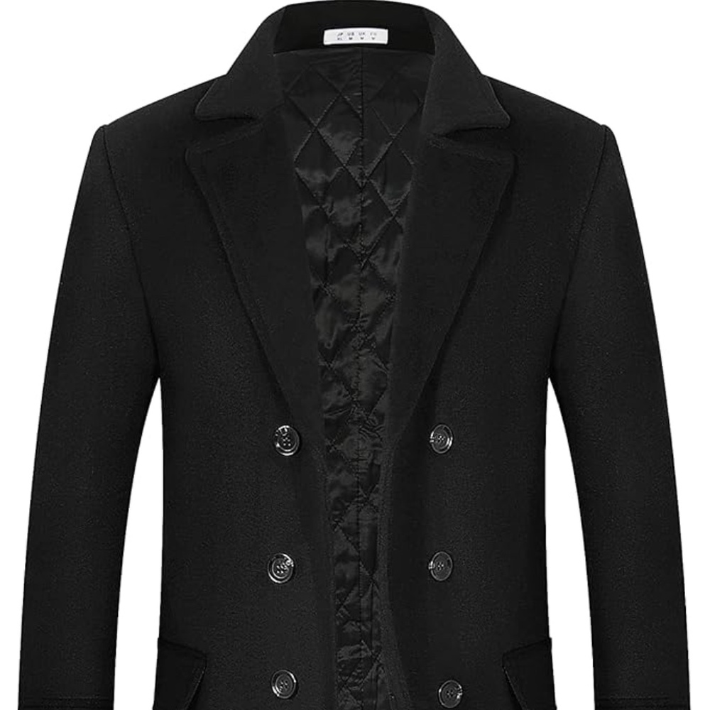 NWOT Men's Wool Blend Trench OverCoat Size Large